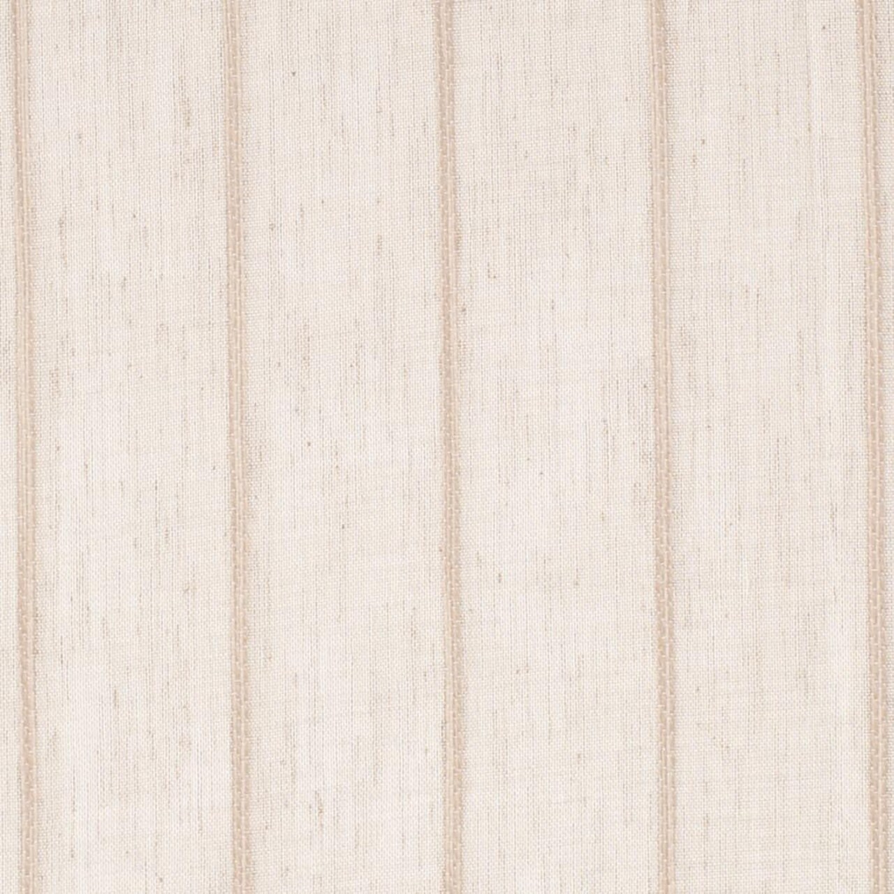 Natural Embroidery Stripe Linen Look Sheer Upholstery Fabric by The Yard - SKU: Laura Taupe